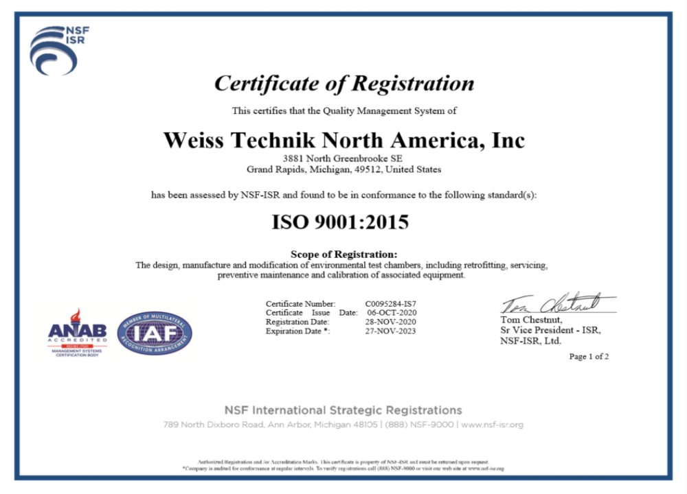 USA ISO certificate of registration Word and PDF template